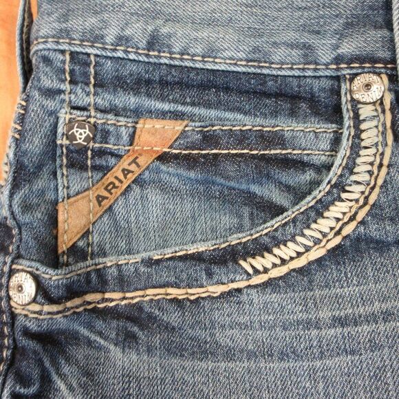 ARIAT M5 Gambler Stackable Straight Fit Straight Leg Denim Jeans Mens Sz 32x30 - Picture 6 of 16